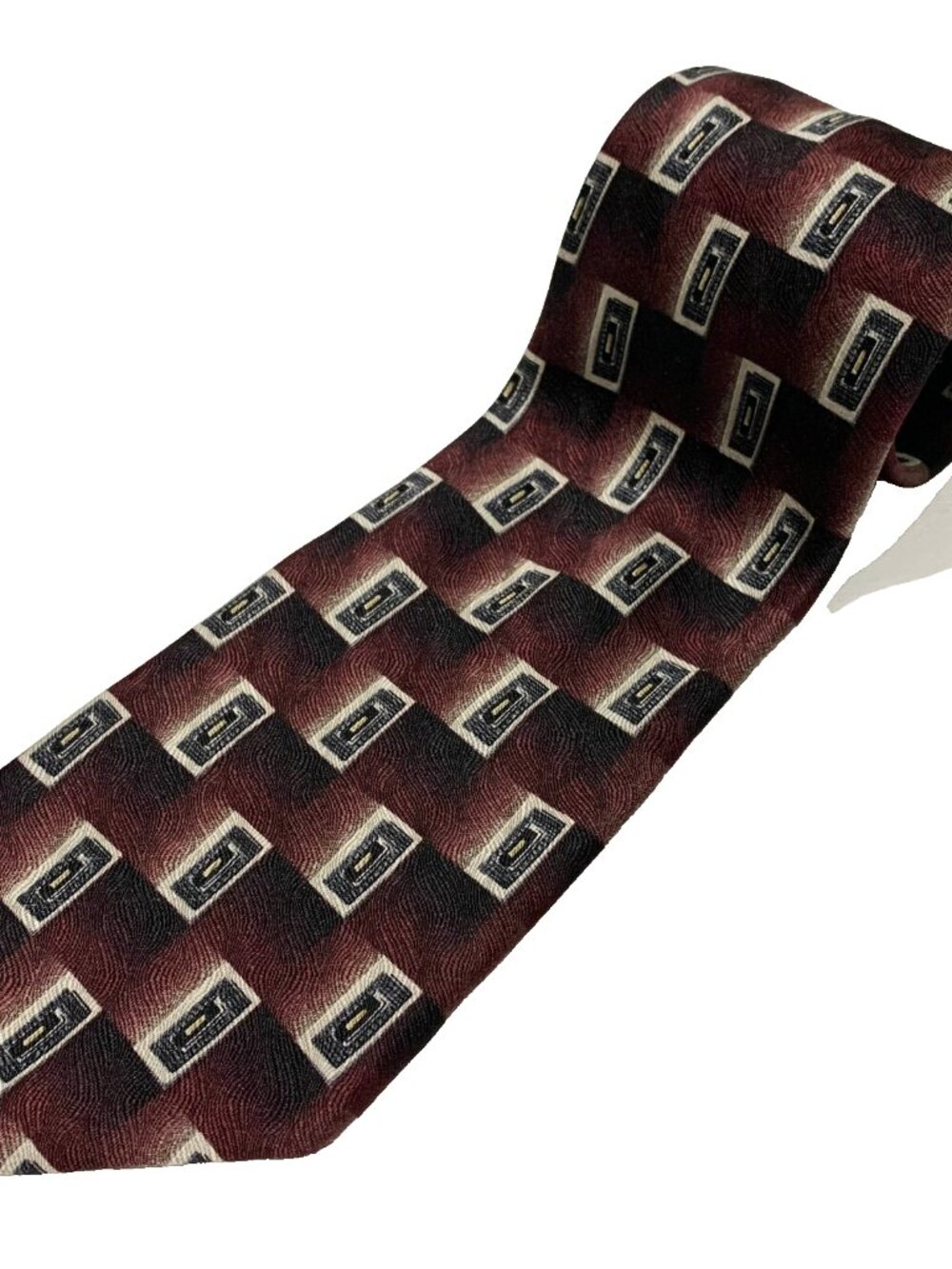 VTG Trump Arrow 100% Silk Tie Cassette Tape Pattern 90s Retro Novelty